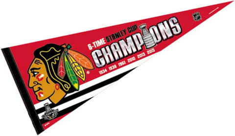 Chicago Blackhawks Pennant 12x30 Premium Style 2015 Champs