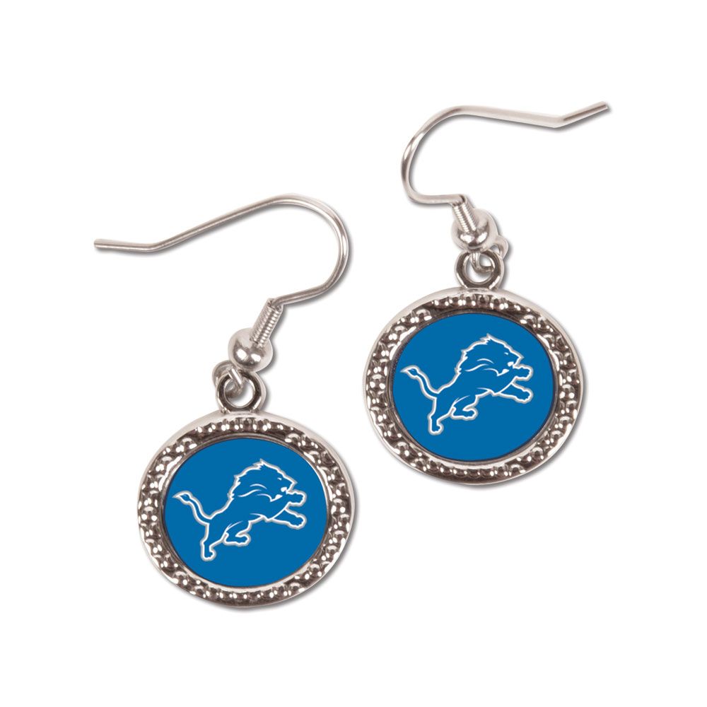 Detroit Lions Earrings Round Style