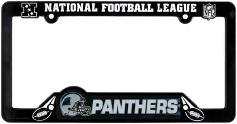 Carolina Panthers License Plate Frame Plastic Black