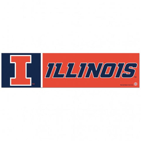 Illinois Fighting Illini Decal 3x12 Bumper Strip Style Special Order