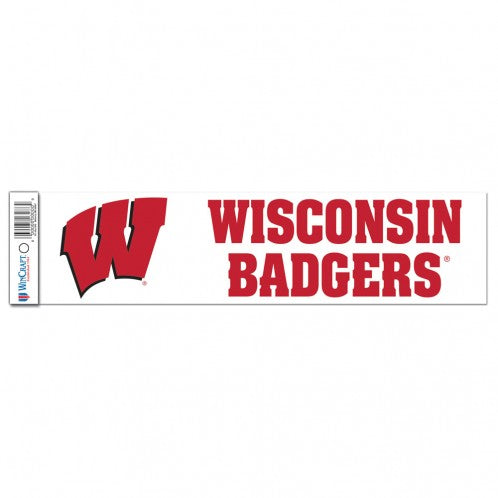 Wisconsin Badgers Decal 3x12 Bumper Strip Style Special Order