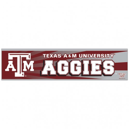 Texas A&M Aggies Decal 3x12 Bumper Strip Style Special Order