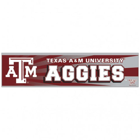Texas A&M Aggies Decal 3x12 Bumper Strip Style Special Order