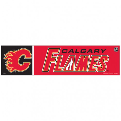 Calgary Flames Decal 3x12 Bumper Strip Style Special Order