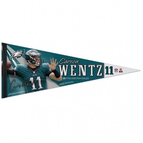 Philadelphia Eagles Pennant 12x30 Premium Style Carson Wentz Design