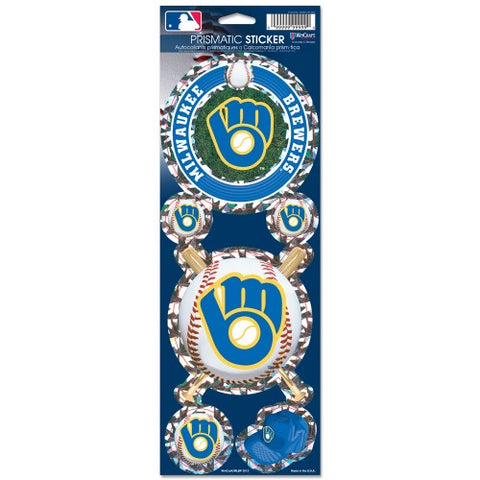Milwaukee Brewers Decal 4x11 Die Cut Prismatic Style Retro Design Special Order