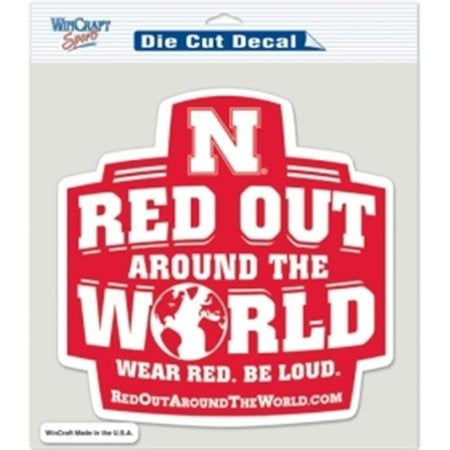 Nebraska Cornhuskers Decal 8x8 Perfect Cut Color Red Out Design