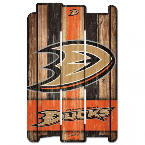 Anaheim Mighty Ducks Sign 11x17 Wood Fence Style