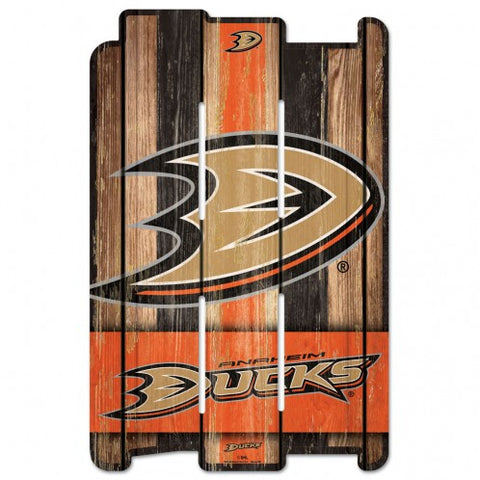 Anaheim Mighty Ducks Sign 11x17 Wood Fence Style