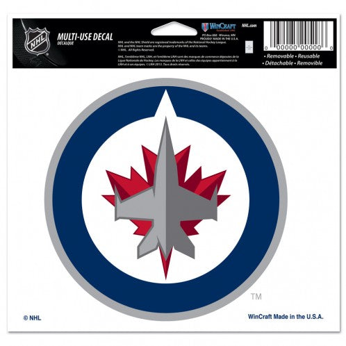 Winnipeg Jets Decal 5x6 Multi Use Color Special Order