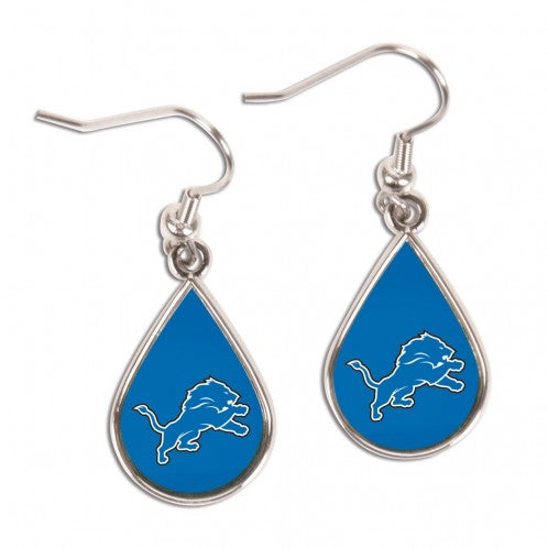 Detroit Lions Earrings Tear Drop Style