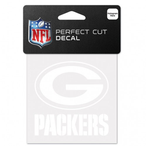 Green Bay Packers s Decal 4x4 Perfect Cut White