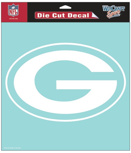 Green Bay Packers s Decal 8x8 Die Cut White
