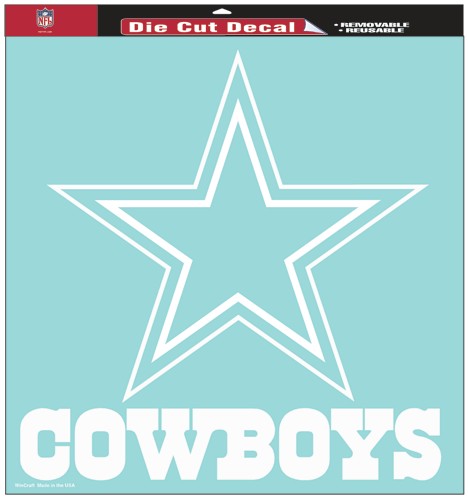 Dallas Cowboys Decal 8x8 Die Cut White