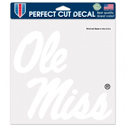 Ole Miss Rebels Decal 8x8 Die Cut White Special Order