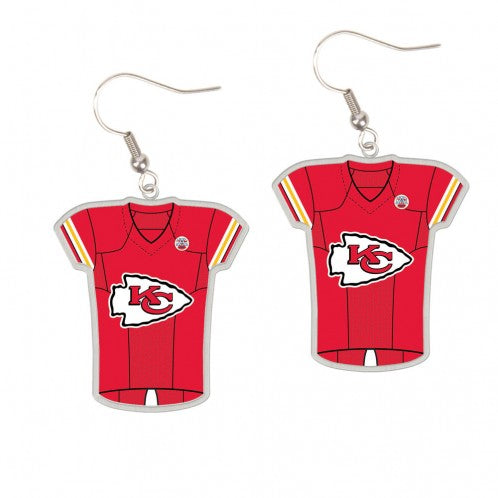 Kansas City Chiefs Earrings Jersey Style Carded Special Order