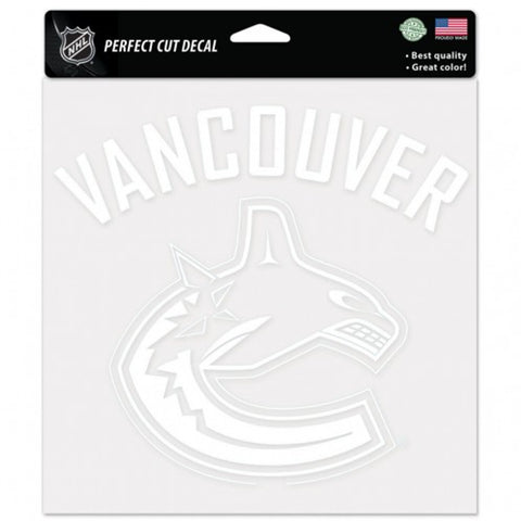 Vancouver Canucks Decal 8x8 Perfect Cut White