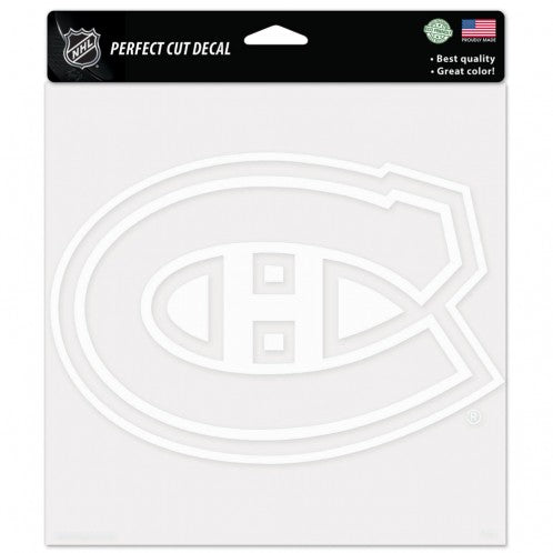Montreal Canadiens Decal 8x8 Perfect Cut White