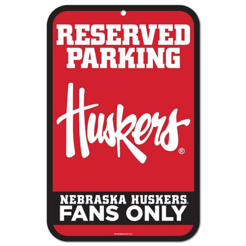 Nebraska Cornhuskers Sign 11x17 Plastic Reserved Parking Style Special Order