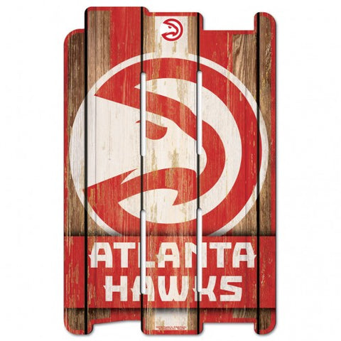 Atlanta Hawks Sign 11x17 Wood Fence Style Special Order
