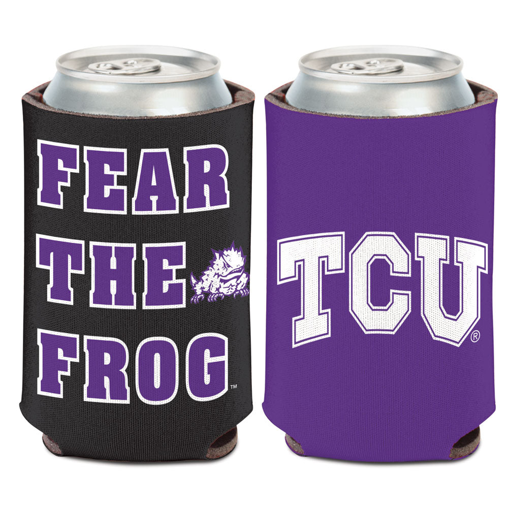 Texas Christian Horned Frogs Can Cooler Slogan Design Special Order