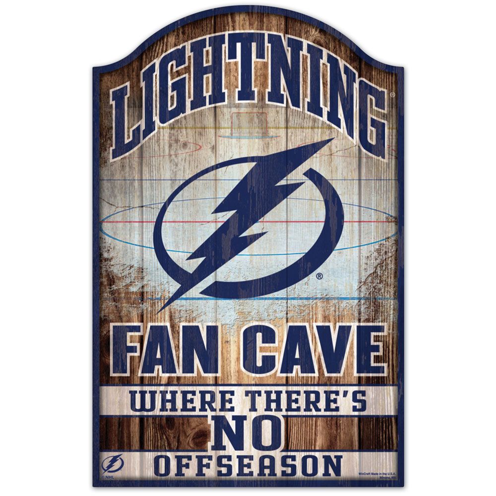 Tampa Bay Lightning Sign 11x17 Wood Fan Cave Design Special Order