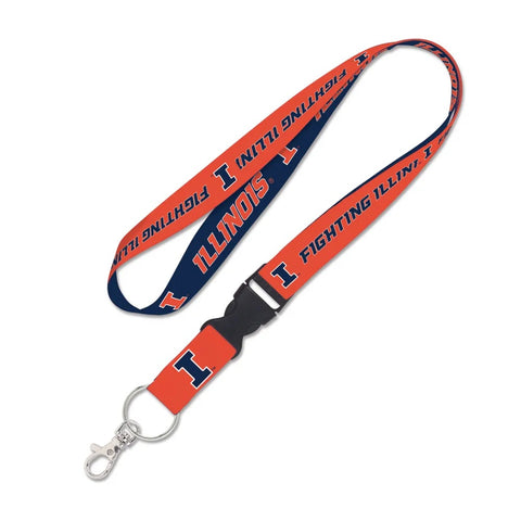 Illinois Fighting Illini Lanyard with Detachable Buckle