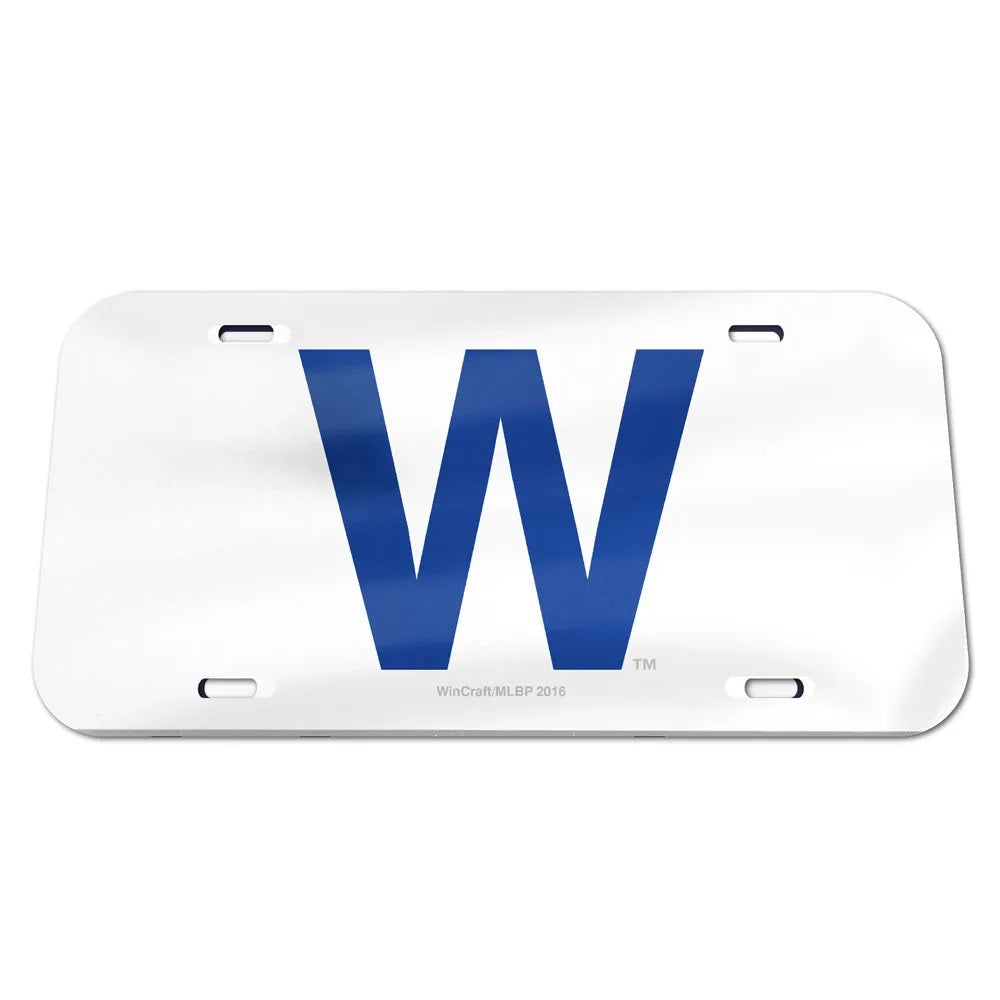 Chicago Cubs License Plate Crystal Mirror W Design