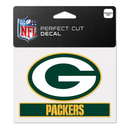 Green Bay Packers s Decal 4.5x5.75 Perfect Cut Color