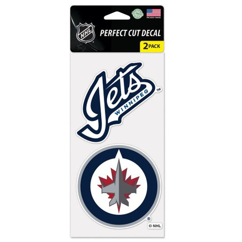 Winnipeg Jets Decal 4x4 Perfect Cut Set of 2 Special Order