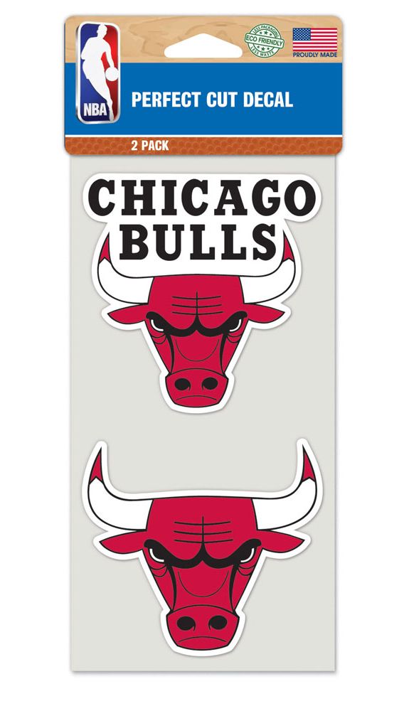 Chicago Bulls Decal 4x4 Die Cut Set of 2