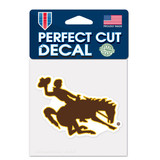 Wyoming Cowboys Decal 4x4 Perfect Cut Color Special Order