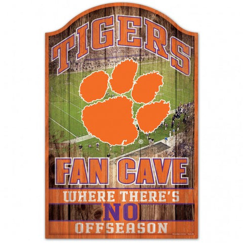 Clemson Tigers Sign 11x17 Wood Fan Cave Design Special Order