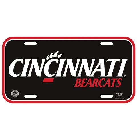 Cincinnati Bearcats License Plate Plastic