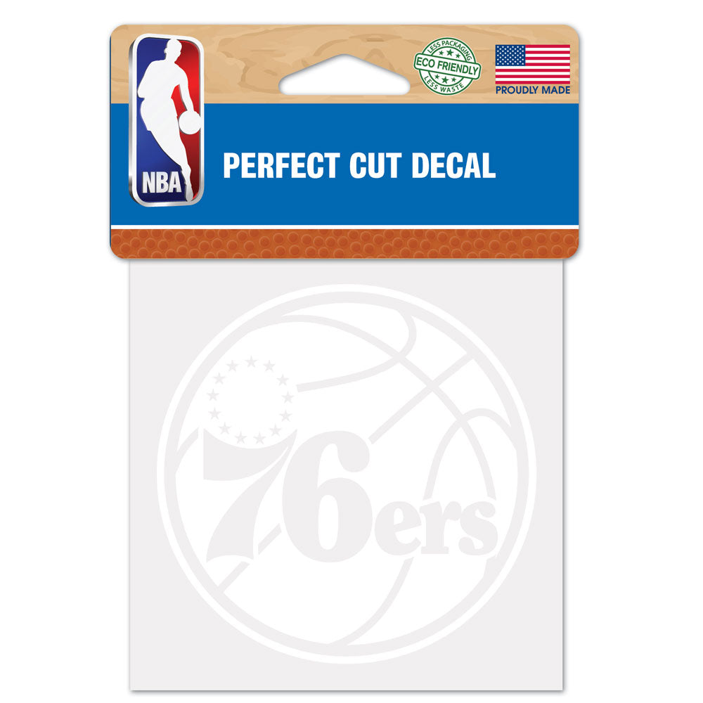 Philadelphia 76ers Decal 4x4 Perfect Cut White Special Order