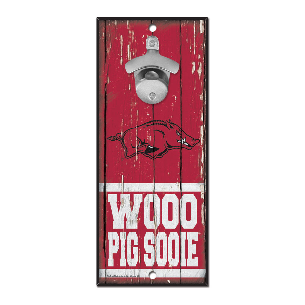 Arkansas Razorbacks Sign Wood 5x11 Bottle Opener Special Order