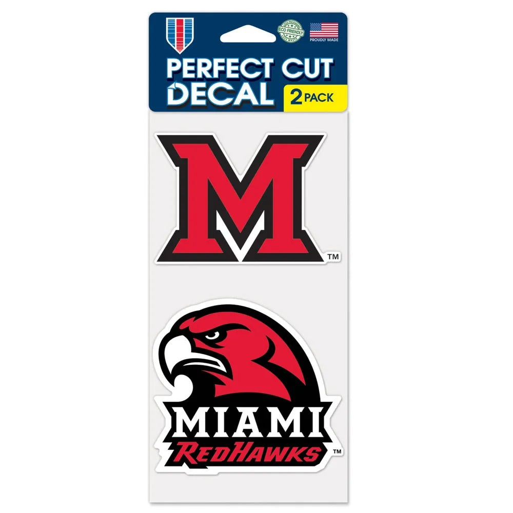 Miami Of Ohio Redhawks Decal 4x4 Perfect Cut Set of 2
