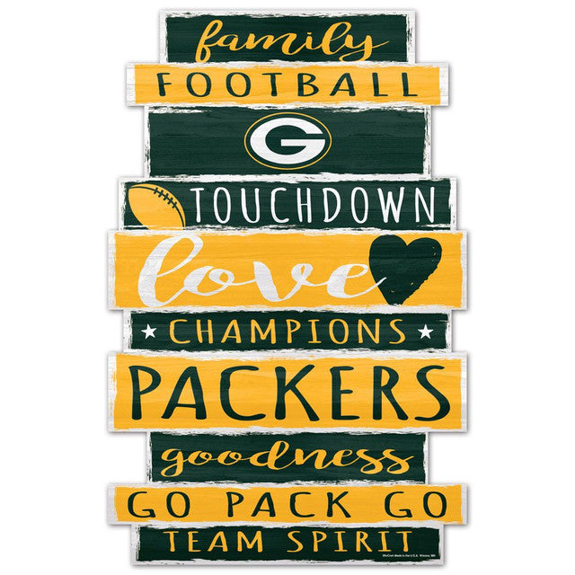 Green Bay Packers s Sign 11x17 Wood Family Word Design