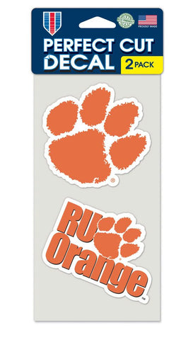 Clemson Tigers Decal 4x4 Perfect Cut Set of 2