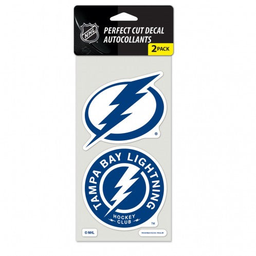Tampa Bay Lightning Decal 4x4 Perfect Cut Set of 2 Special Order