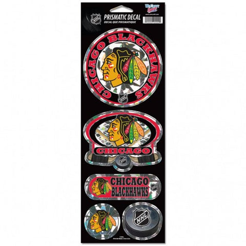 Chicago Blackhawks Decal 4x11 Die Cut Prismatic Style Special Order