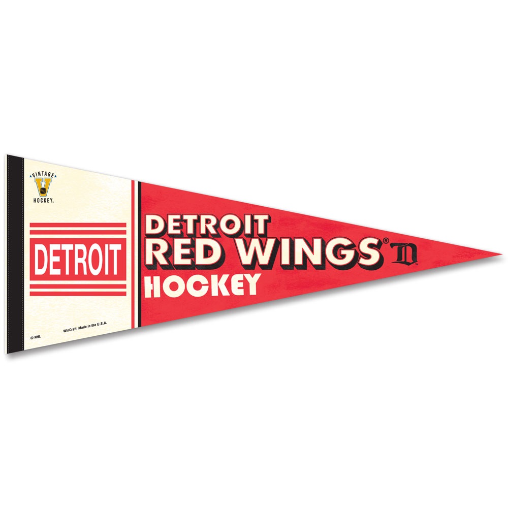 Detroit Red Wings Pennant 12x30 Premium Style Vintage Design