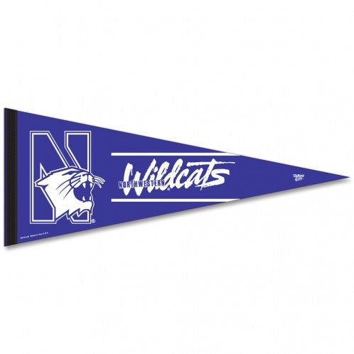 Northwestern Wildcats Pennant 12x30 Premium Style Special Order