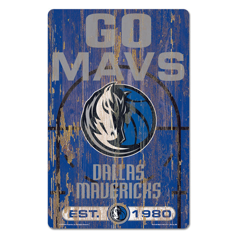 Dallas Mavericks ? Sign 11x17 Wood Slogan Design