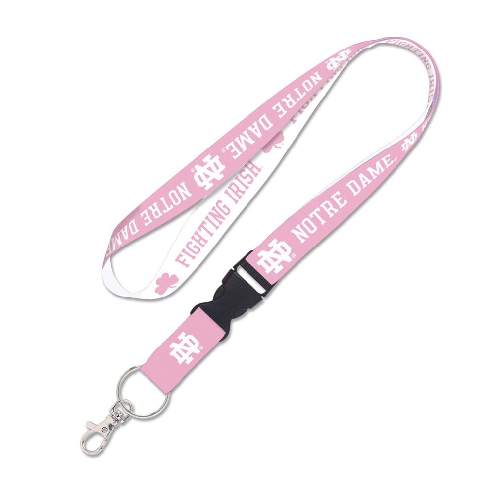 Notre Dame Fighting Irish Lanyard with Detachable Buckle Pink Special Order