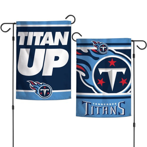 Tennessee Titans Flag 12x18 Garden Style 2 Sided Slogan Design Special Order