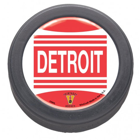 Detroit Red Wings Hockey Puck Packaged Domed Vintage Design