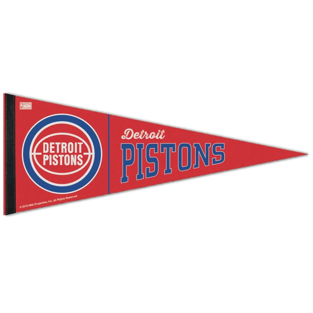 Detroit Pistons Pennant 12x30 Premium Style Hardwoods Design