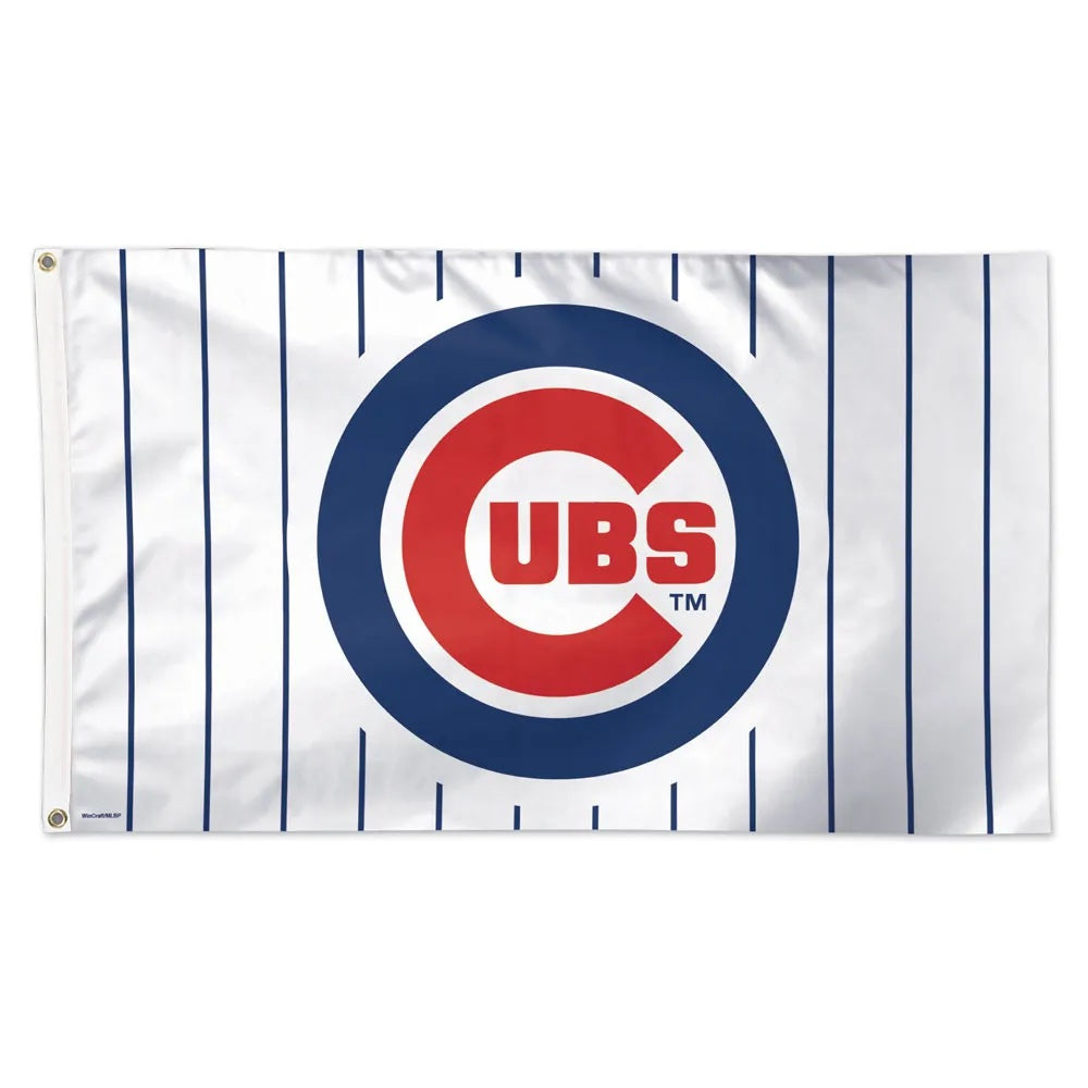 Chicago Cubs Flag 3x5 Deluxe Style Pinstripe Special Order