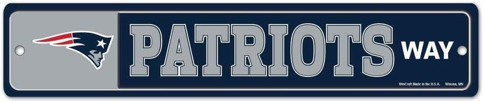 New England Patriots Sign 3.75x19 Plastic Street Style Special Order